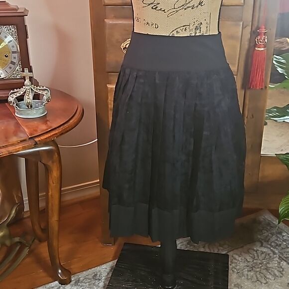 Debbie Shuchat Black lace overlay skirt size 12 - Picture 2 of 10